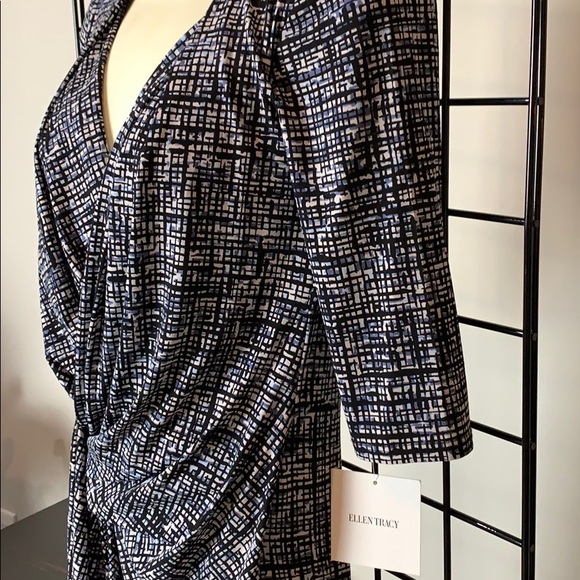 NWT ELLEN TRACY Crossover Twisted Front Dress - Picture 6 of 8